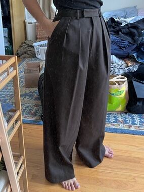 The Frankie Shop espresso brown trousers